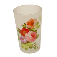 Teelichtbehälter Glas Blumen 6,5 x 10,5 cm