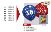 Zahlenballon " 18 " D:30cm 5er SB Beutel