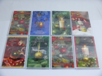 Weihnachtskarten Kerzen/Kugeln 9,5x18cm 100er Karton