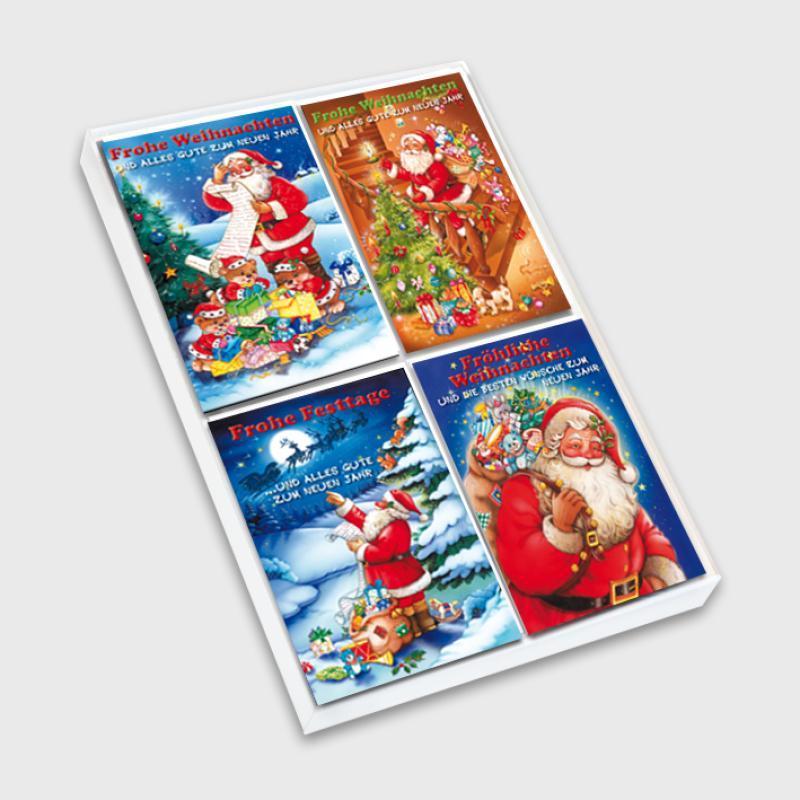 Weihnachtskarten mit Glimmer 100er Karton