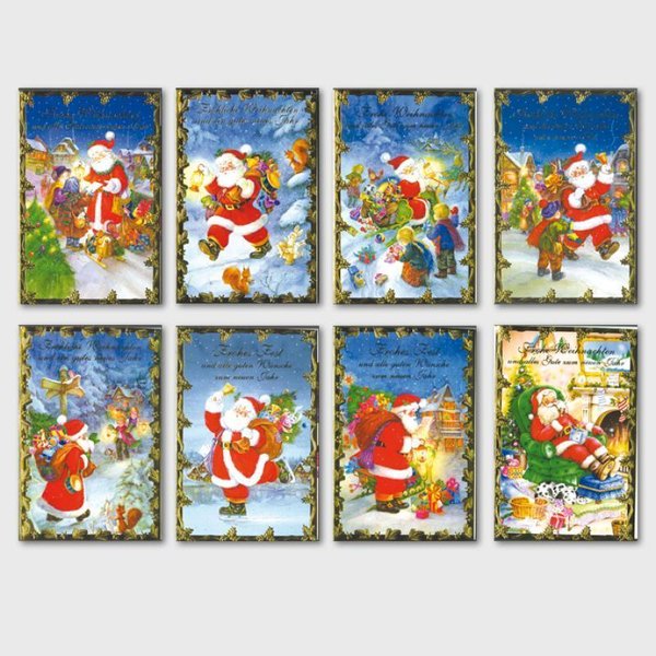 Weihnachtskarten m. Goldrand 100er Karton