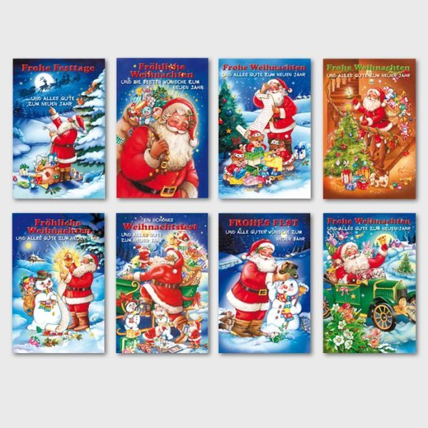 Weihnachtskarten mit Glimmer 100er Karton