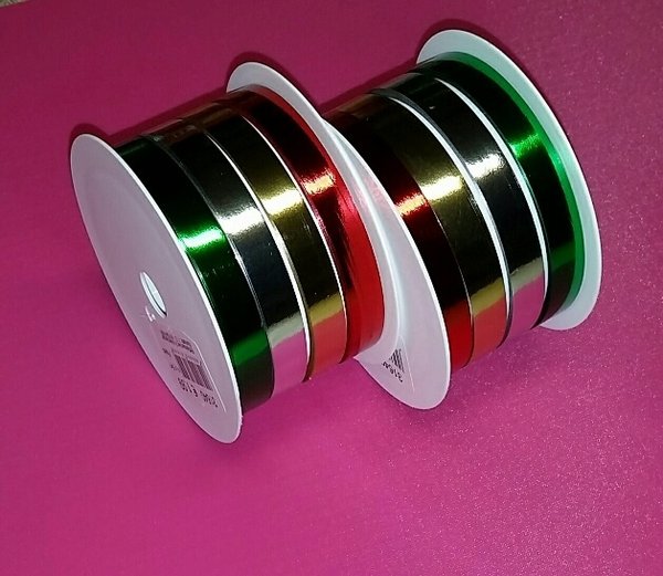 Geschenkband metallic Multi Spule 4 Farben a jeweils 5 Meter