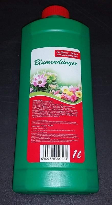Blumendünger 1 Liter für Zimmer,Balkon und Gartenpflanzen